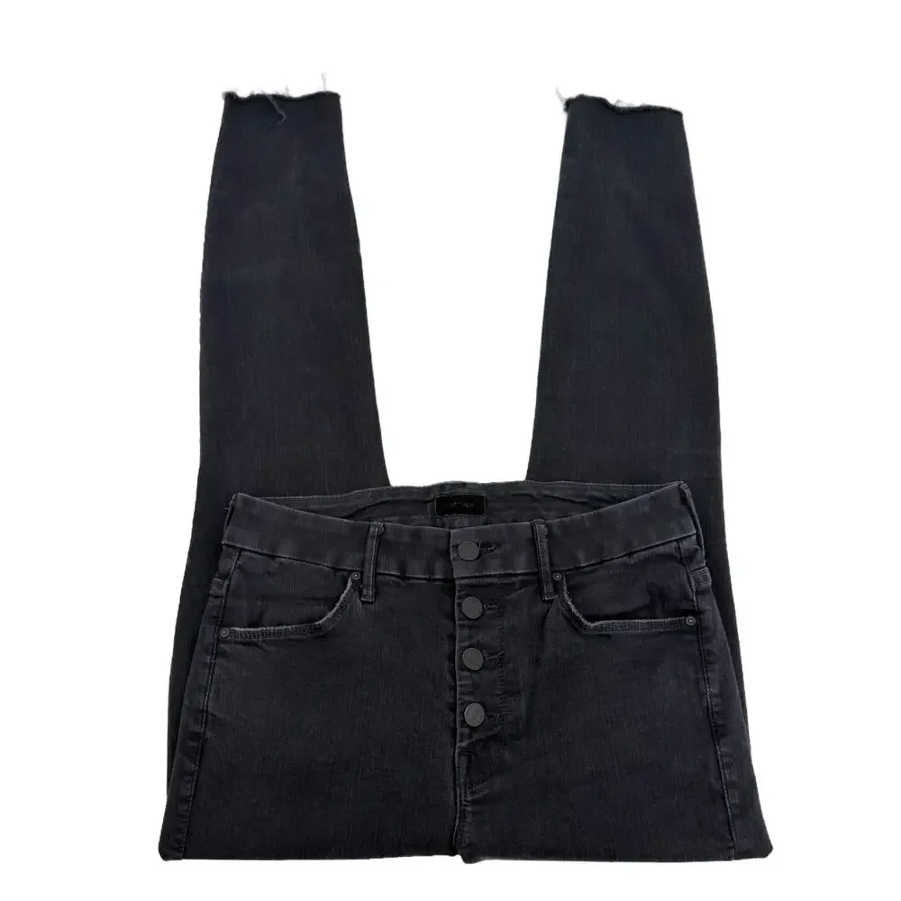 MOTHER The Pixie Ankle Fray Skinny Jeans in Not Guilty size 28